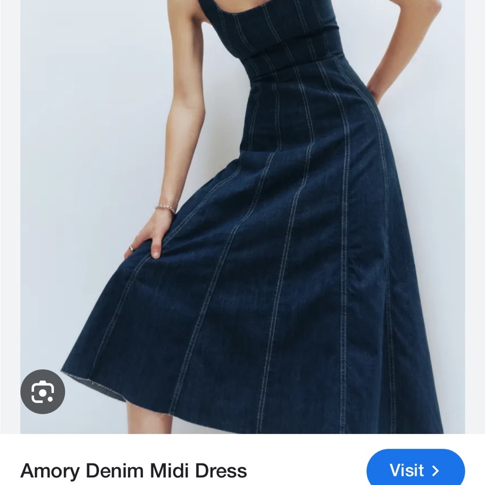 Reformation Denim Midi Dress - Blue